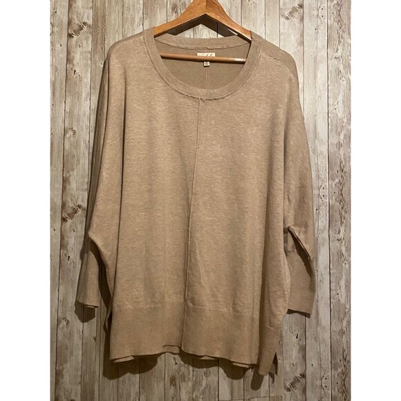 Women's Wonderly Long Dolman Sleeve Pullover Sweater Biege Tan Plus Size 3X NWT - Picture 1 of 12